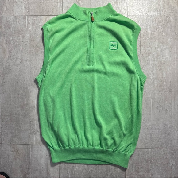 Donald Ross Other - Donald Ross Sleeveless Lime Green golf Quarter-Zip Sweater Vest L Weyhill  logo